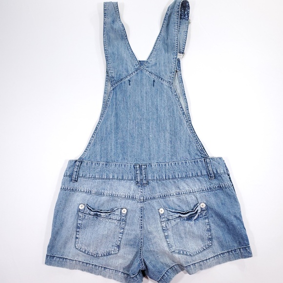 Noble Medium Wash Denim Overalls  Short-Alls NWT - Picture 4 of 4
